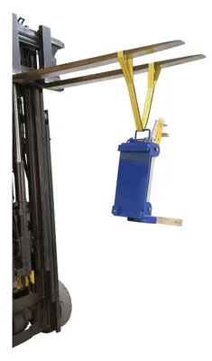 Vestil SLD-2-F-6-YL hoists and crane shown from an alternate angle