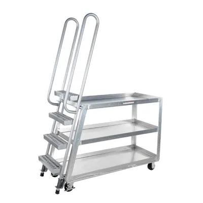 Vestil SPA-HD-2252-5PU Aluminum High Duty Stock Picker Truck with Steel Ladder