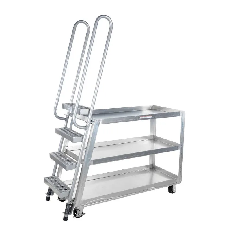 Vestil SPA-HD-2252-5PU Aluminum High Duty Stock Picker Truck with Steel Ladder