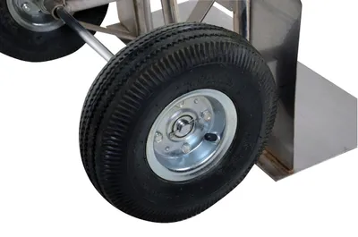 Vestil SPHT-500-HD-SS Stainless Steel Heavy Duty P-Handle Truck with Pneumatic Wheels 5