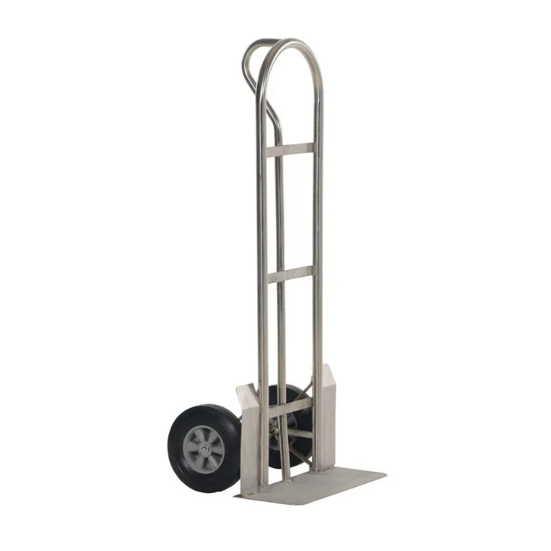Vestil SPHT-500-HD-SS-HR Stainless Steel Heavy Duty P-Handle Truck with Hard Rubber Wheels