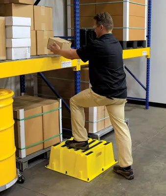 Vestil SPN-1-YL step stool shown from an alternate angle