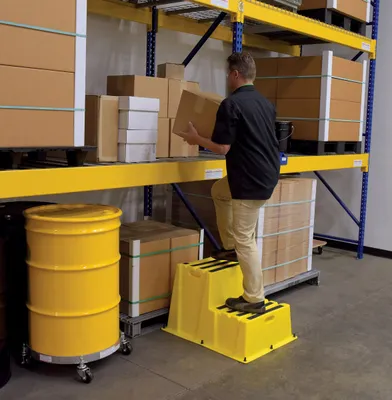 Vestil SPN-2-YL step stool shown from an alternate angle