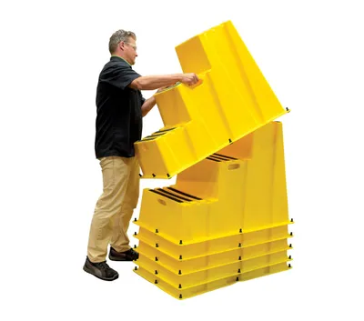 Vestil SPN-3-YL step stool shown from an alternate angle