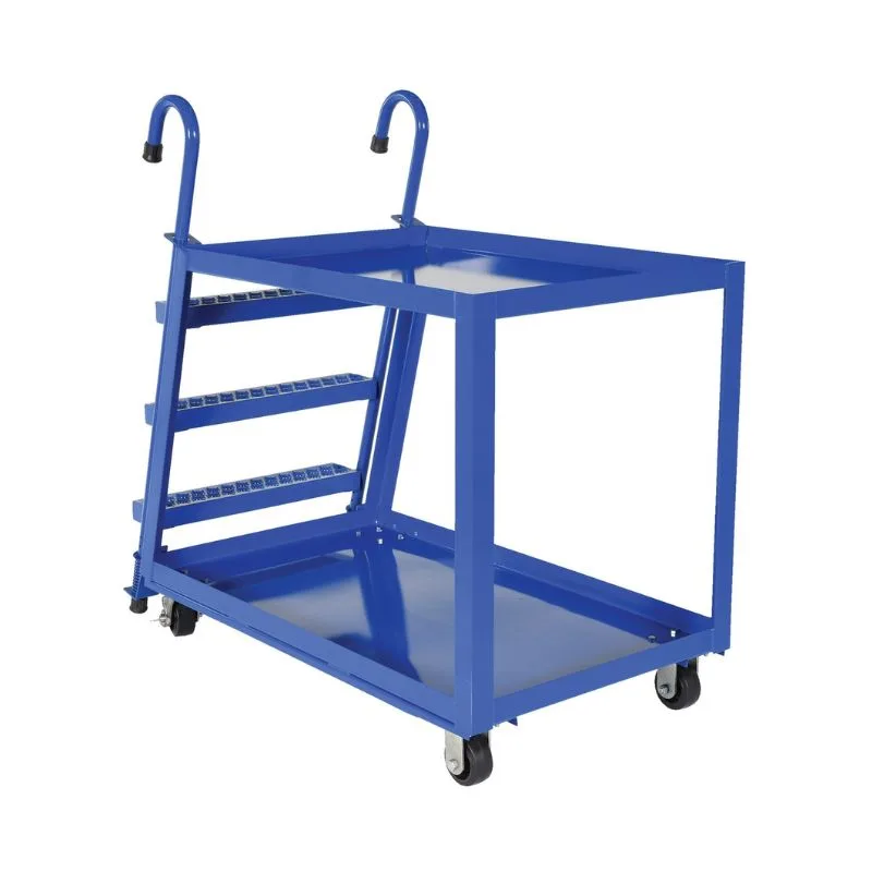 Vestil SPS2-2848 Steel Stock Picker 2 Shelf with Mold On Rubber Casters 1000 Lb. Capacity