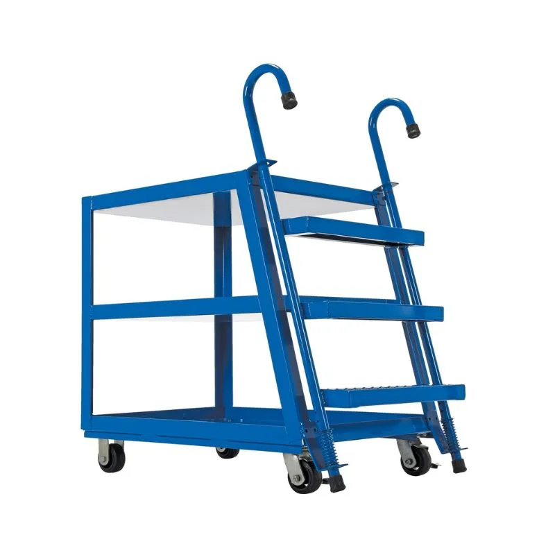 Vestil SPS3-2848-6MR Steel Stock Picker 3 Shelf with Rubber On Steel Casters