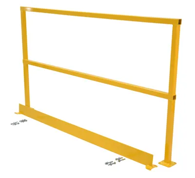 Vestil SQ-72-TB-HWR Steel Safety Handrail with Hardware and Toe Board
