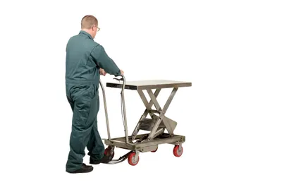Vestil SSSC-1000 manual lift table shown from an alternate angle