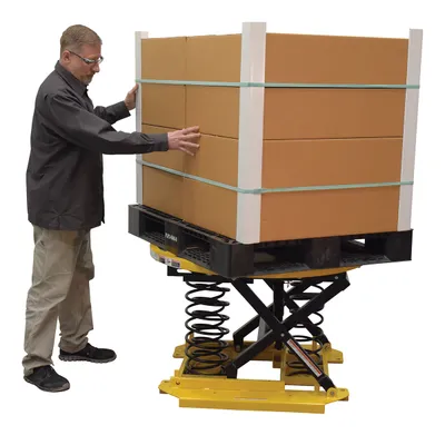 Vestil SST-45 pallet positioner shown from an alternate angle
