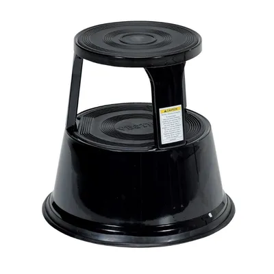 Vestil STEP-17-BK Steel Rolling Step Stool