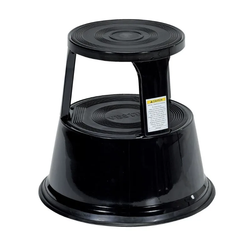 Vestil STEP-17-BK Steel Rolling Step Stool