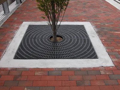 Vestil TG-4S-F-BK 100% Recycled Plastic Tree Grate Frame Square