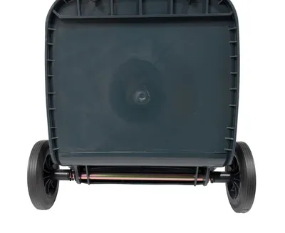 Vestil TH-64-GY trash can shown from an alternate angle