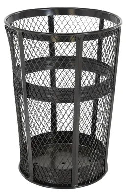 Vestil TR-MXR-48-BK Steel Trash Receptacle Round 1