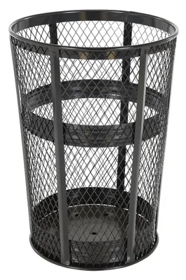 Vestil TR-MXR-48-BK Steel Trash Receptacle Round 2