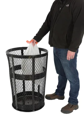 Vestil TR-MXR-48-BK Steel Trash Receptacle Round 4