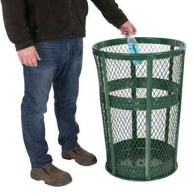 Vestil TR-MXR-48-GN Steel Trash Receptacle Round 3