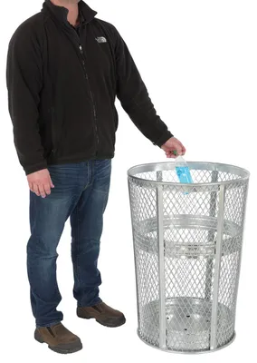 Vestil TR-MXR-48-HDG Galvanized Steel Trash Receptacle Round 3