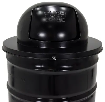 Vestil TRASH-TOP-DD-BK-3PK Steel Waste Disposal Top Dual Door 3