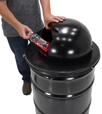 Vestil TRASH-TOP-DD-BK-3PK Steel Waste Disposal Top Dual Door 4