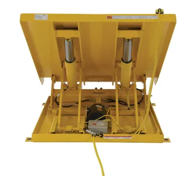 Vestil UNI-4848-6-YEL-460-3 lift table shown from an alternate angle