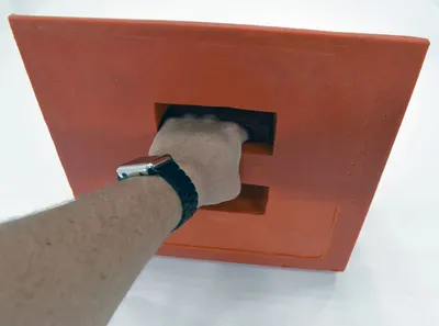 Vestil URWC-25 wheel chock shown from an alternate angle