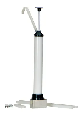 Vestil VDPX drum pump shown from an alternate angle