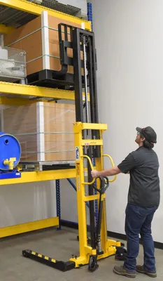 Vestil VHPS-2000-AA-118 pallet stacker shown from an alternate angle
