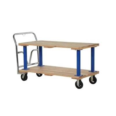 Vestil VHPT/D-2754 Hardwood Double Deck Platform Cart