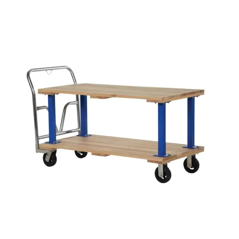 Vestil VHPTD-2754 Hardwood Double Deck Platform Cart