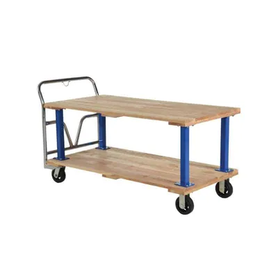Vestil VHPT/D-3060 Hardwood Double Deck Platform Cart