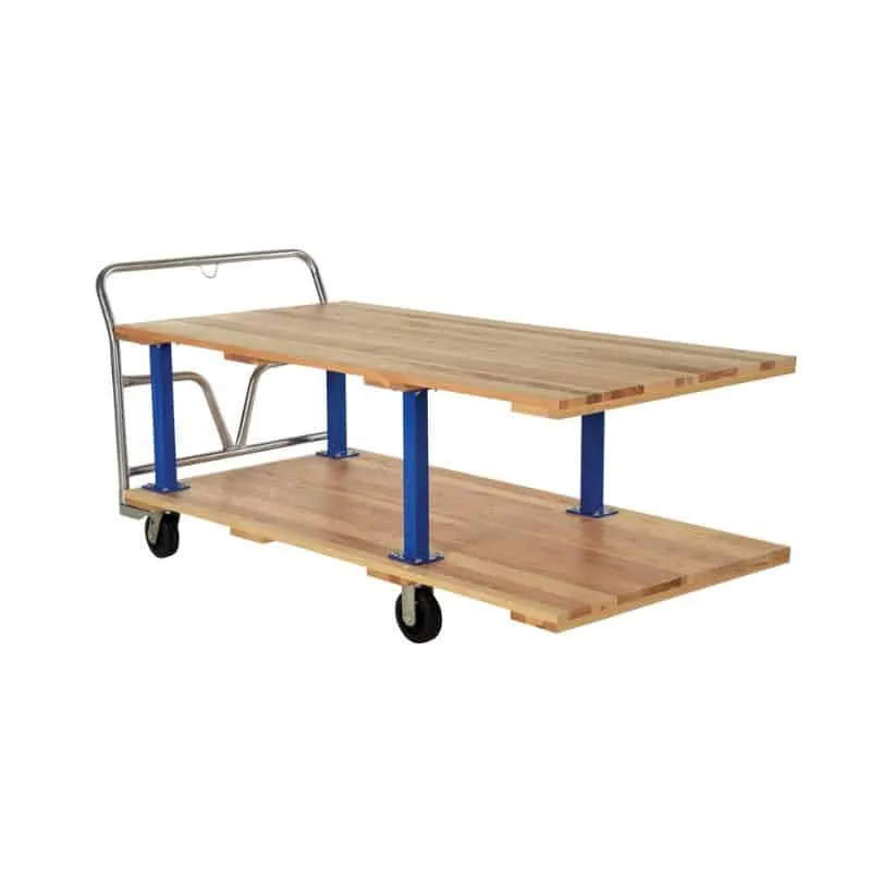 Vestil VHPTD-3672 Hardwood Double Deck Platform Cart