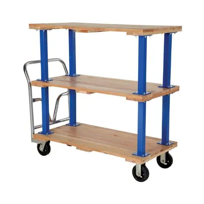 Vestil VHPTTD-2448 Hardwood Triple Deck Platform Cart