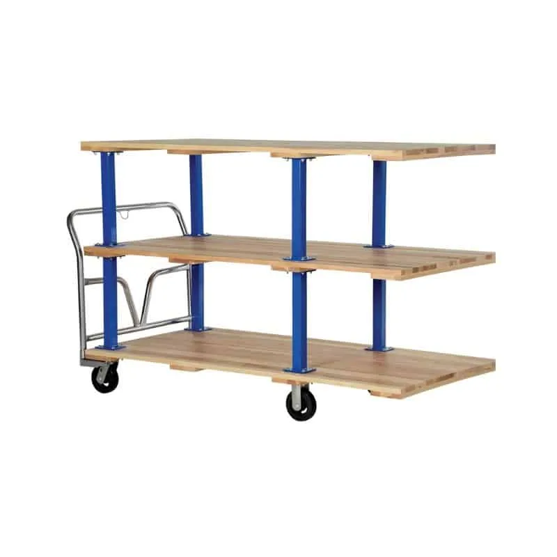 Vestil VHPTTD-3672 Hardwood Triple Deck Platform Cart