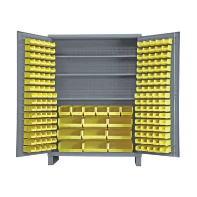 Vestil VSC-SSC-185 Steel/Plastic Storage Cabinet with 185 Yellow Bins