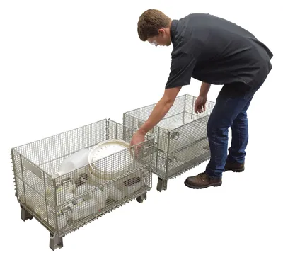 Vestil VWIRE-32H Galvanized Steel Mesh Container 7