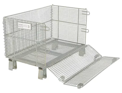 Vestil VWIRE-32H Galvanized Steel Mesh Container 3