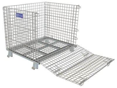 Vestil VWIRE-40H Galvanized Steel Mesh Container 4
