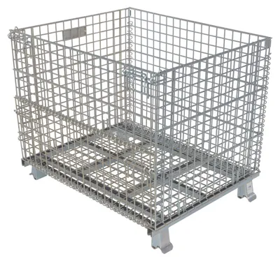 Vestil VWIRE-40H Galvanized Steel Mesh Container 1