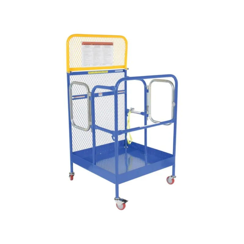 Vestil WP-3636-CA-DD Steel Work Platform With 2 Door Entry and Poly Casters