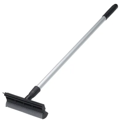 Vikan Windscreen Squeegee w/Sponge & Telescopic Handle 28 Inch Black