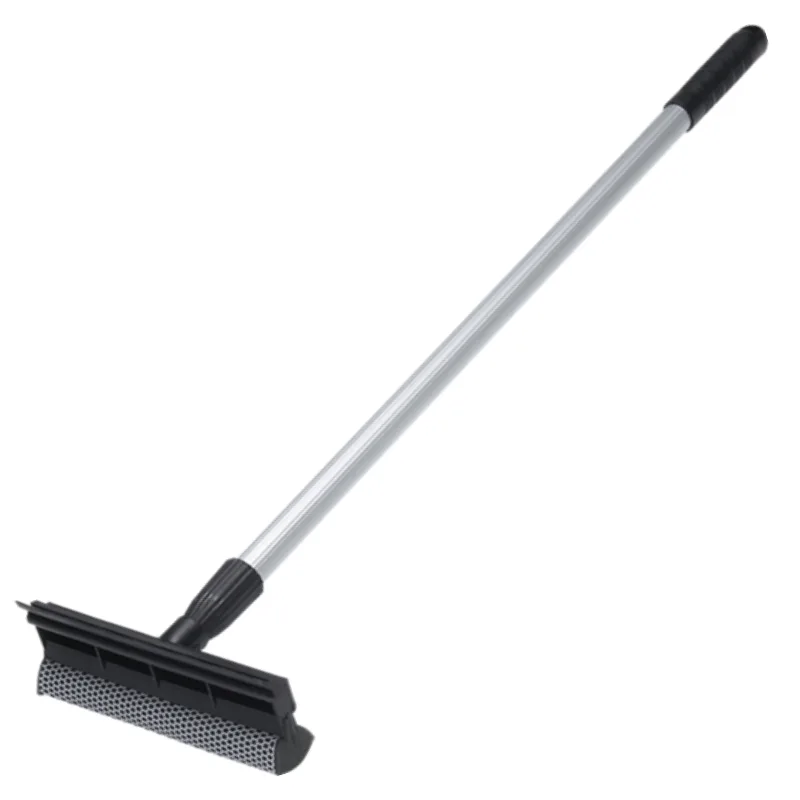 Vikan Windscreen Squeegee w/Sponge & Telescopic Handle 28 Inch Black