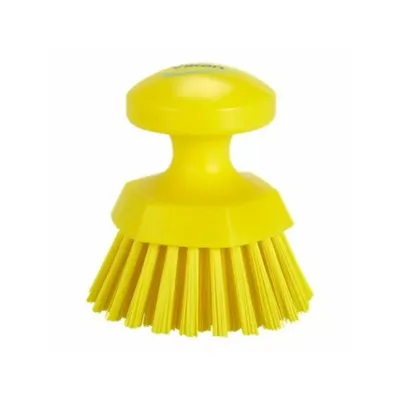 Vikan 4.3-inch Round Stiff Hand Scrub