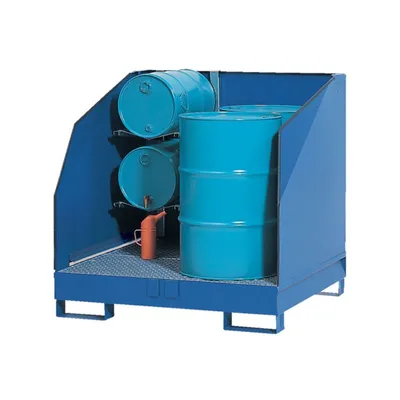 Vestil VSRB-WS-4 Steel Drum Retention Basin with Separation Walls
