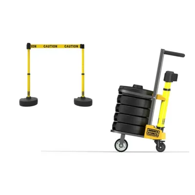 Vestil WBS-CART-Y Metal-Plastic Web Barrier Cart Package (1)
