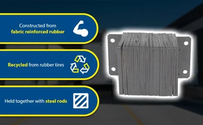 Vestil 1014-6 Laminated Rubber Dock Bumper - product feature image