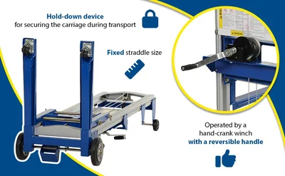 Vestil A-LIFT-R-HP Hand Winch Lift Truck - product feature image
