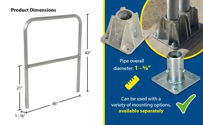 Vestil ADKR-3 Aluminum Pipe Safety Railing - product feature image