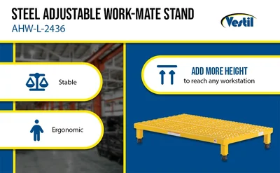 Vestil AHW-L-2436 Steel Adjustable Work-Mate Stand - product feature image