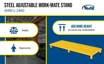 Vestil AHW-L-2460 Steel Adjustable Work-Mate Stand - product feature image